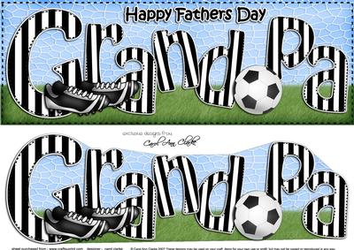Large Dl Fathers Day Grandpa Football Card & 3D Decoupage