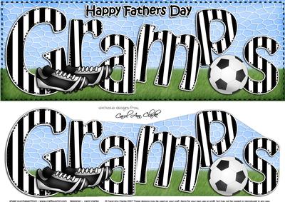 Large Dl Fathers Day Gramps Football Card & 3D Decoupage