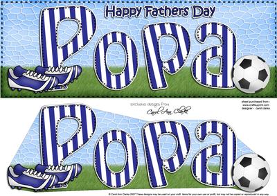 Large Dl Fathers Day Popa Football Card & 3D Decoupage