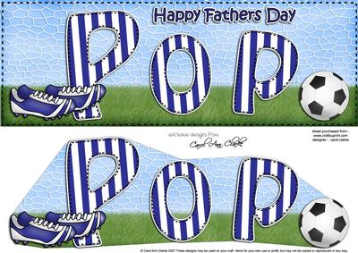 Large Dl Fathers Day Pop Football Card & 3D Decoupage