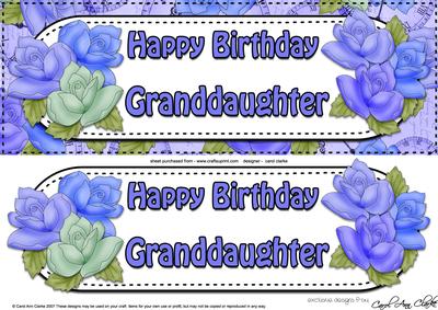 Large Dl Birthday Granddaughter Roses Card & 3D Decoupage