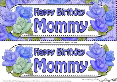 Large Dl Birthday Mommy Roses Card & 3D Decoupage