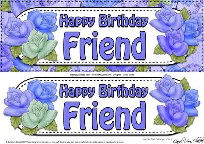 Large Dl Birthday Friend Roses Card & 3D Decoupage