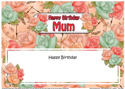 Birthday Mum Roses Large Dl Matching Insert
