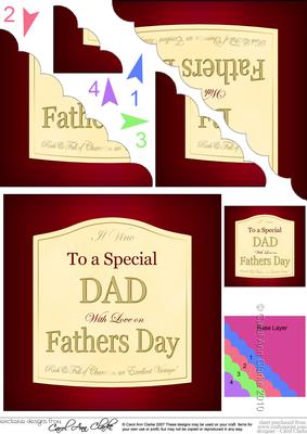 Fathers Day Dad Wine Label Scallop Corner Side Stacker
