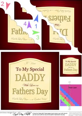 Fathers Day Dad Wine Label Scallop Corner Side Stacker