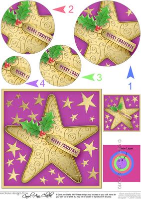 Xmas Star Circle Pyramage Topper