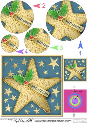Xmas Star Circle Pyramage Topper