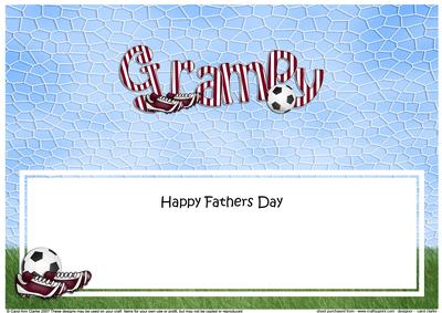 Fathers Day Grampy Football Large Dl Matching Insert