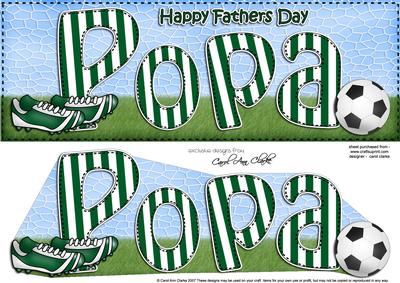 Large Dl Fathers Day Popa Football Card & 3D Decoupage