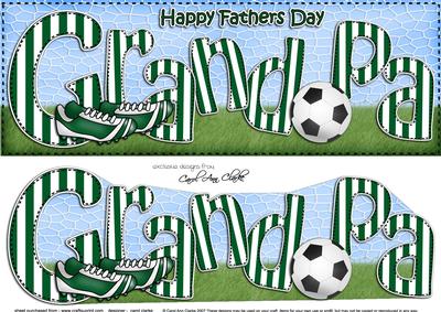 Large Dl Fathers Day Grandpa Football Card & 3D Decoupage