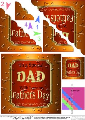 Dad Fathers Day Beer Label Scallop Corner Side Stacker
