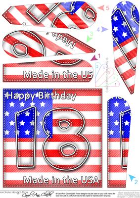 Flying the Flag Usa 18th Birthday Fan Pyramage Topper