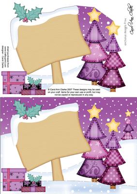 Xmas Blank Signpost A5 Quick Card 3D Decoupage