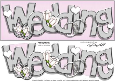 Large Dl Wedding Roses Quick Card with 3D Decoupage