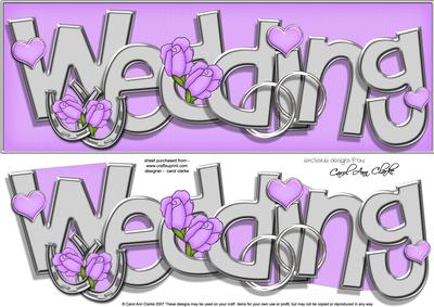 Large Dl Wedding Roses Quick Card with 3D Decoupage
