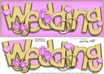 Large Dl Wedding Roses Quick Card with 3D Decoupage