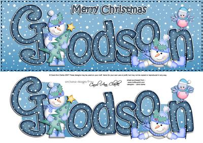 Xmas Large Dl Godson Quick Card N 3D Decoupage