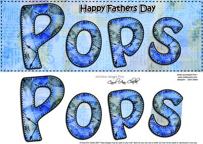Large Dl Fathers Day Pops Clocks 3D Decoupage