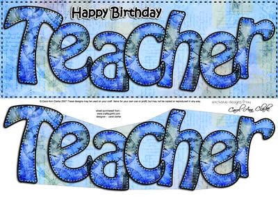 Large Dl Birthday Teacher Clocks 3D Decoupage