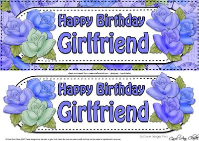 Large Dl Birthday Girlfriend Roses Card & 3D Decoupage