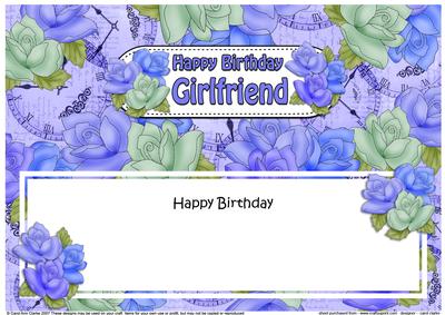 Birthday Girlfriend Roses Large Dl Matching Insert