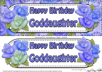 Large Dl Birthday Goddaughter Roses Card & 3D Decoupage