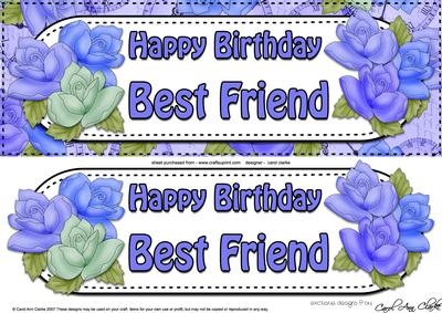Large Dl Birthday Best Friend Roses Card & 3D Decoupage