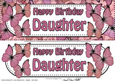 Large Dl Birthday Daughter Butterflies Card & 3D Decoupage