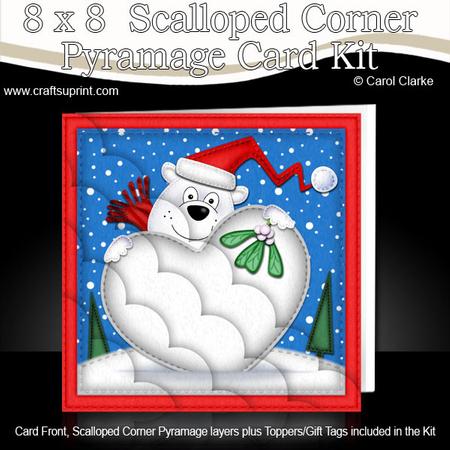 8 x 8 Xmas Ben Polar Bear Love Kit with Scalloped Corners