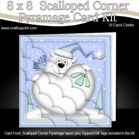 8 x 8 Xmas Ben Polar Bear Love Kit with Scalloped Corners