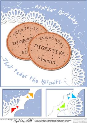 8 x 8 Digestive Biscuits Birthday Scalloped Corner Topper