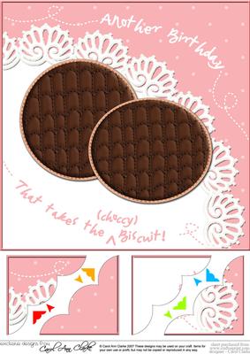 8 x 8 Chocolate Biscuits Birthday Scalloped Corner Topper
