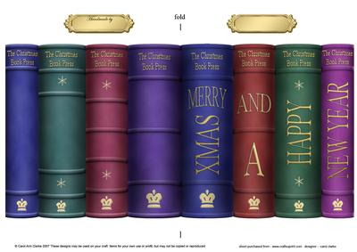 Merry Christmas Books Shaped Card