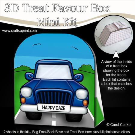 3D Transport Car Treat or Favour Box Mini Kit