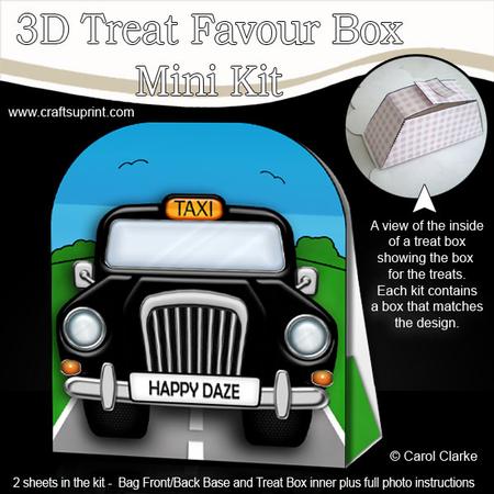 3D Transport Taxi Treat or Favour Box Mini Kit