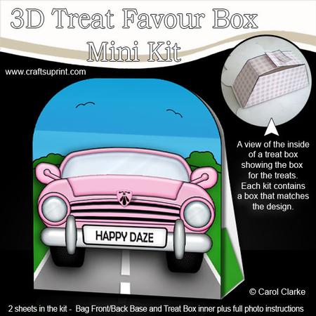 3D Transport Sports Car Treat or Favour Box Mini Kit