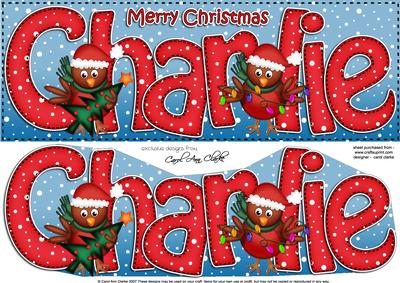 Xmas Large Dl Charlie Quick Card N 3D Decoupage