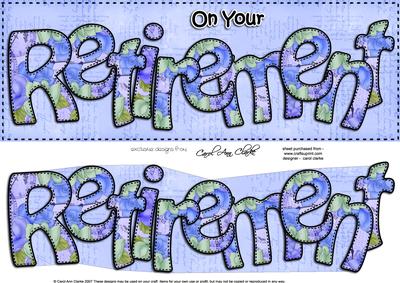 Large Dl Retirement Roses Card & 3D Decoupage