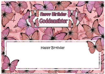 Birthday Goddaughter Butterflies Matching Large Dl Insert