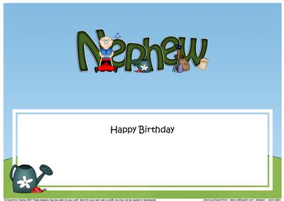 Birthday Nephew Gardening Matching Large Dl Insert