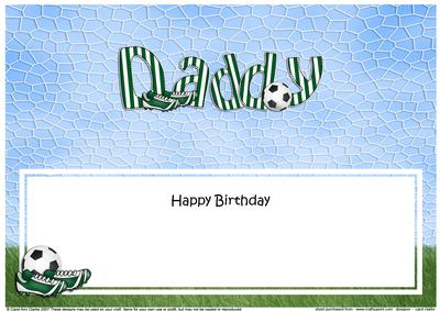 Happy Birthday Daddy Football Matching Large Dl Insert