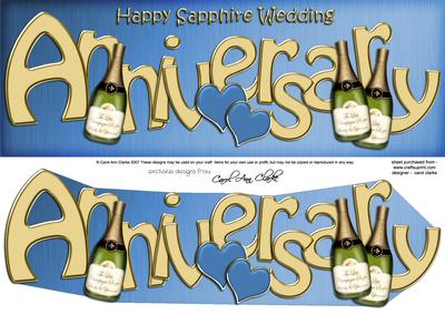 Sapphire Wedding Anniversary Large Dl 3D Decoupage