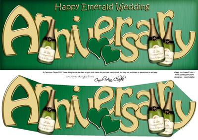 Emerald Wedding Anniversary Large Dl Quick Card 3D Decoupage