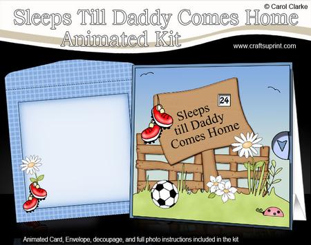 3D Sleeps Till Daddy Comes Home Countdown Card