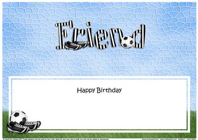 Birthday Friend Football Matching Large Dl Insert