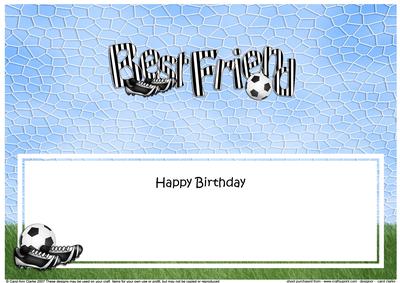 Birthday Best Friend Football Matching Large Dl Insert