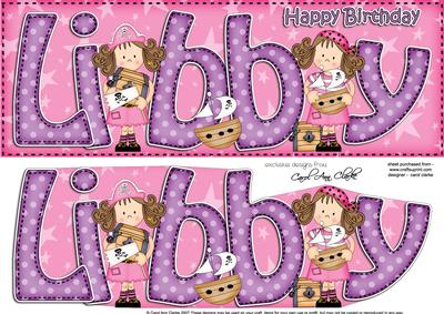 Girlz Birthday Libby Pirates Large Dl 3D Decoupage
