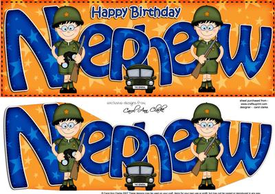 Boyz Birthday Nephew Army Boy Large Dl 3D Decoupage