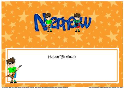 Boyz Birthday Nephew Pop Star Matching Large Dl Insert